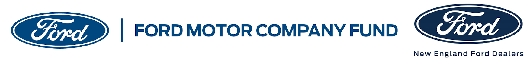 Illustration: Text: Ford Motor Company Fund; New England Ford Dealers; two copies of Ford trademark blue oval