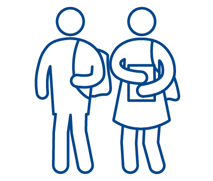 Two people walking